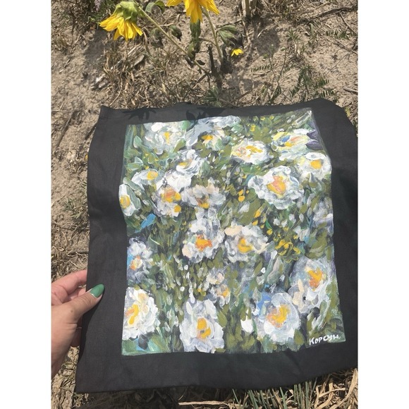 The Unbranded Brand Handbags - Tote Bag For Shopping Hand Painted floral design